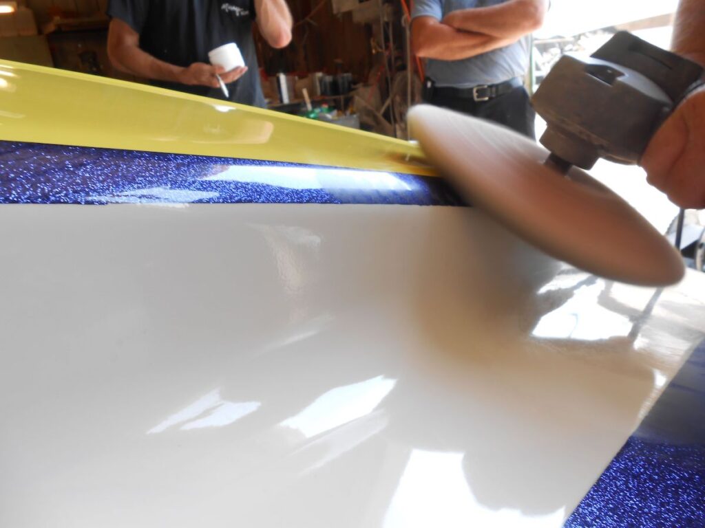 Spray your Gel Coat like paint and sand til it shines Marine Business